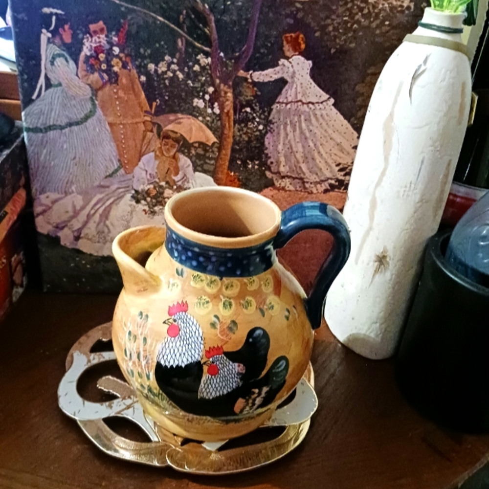 Country Kitchen Ceramic Rooster Pitcher 🐓 by Giani Far Ambiance  Collection 🐓